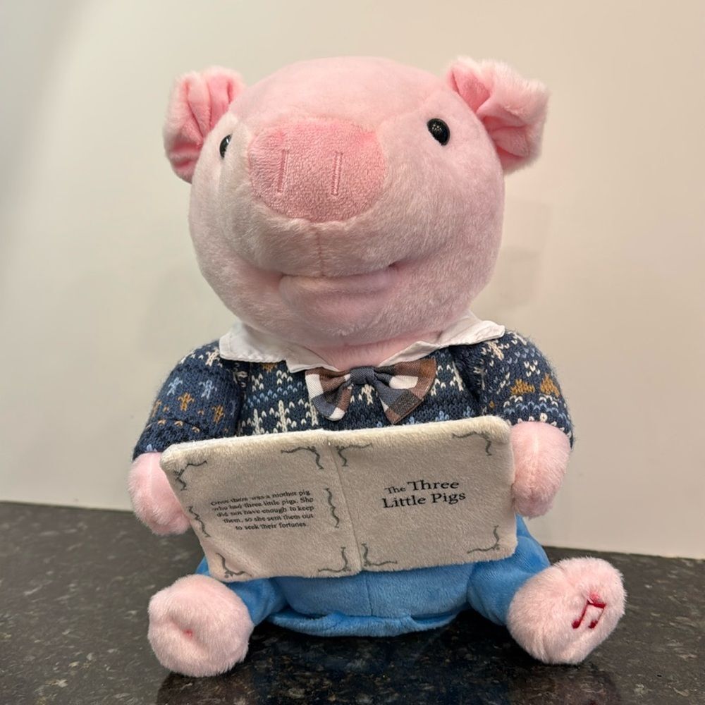 Cuddle Barn PIG Animated Plush The Three Little Pigs Storyteller Moves Childrens